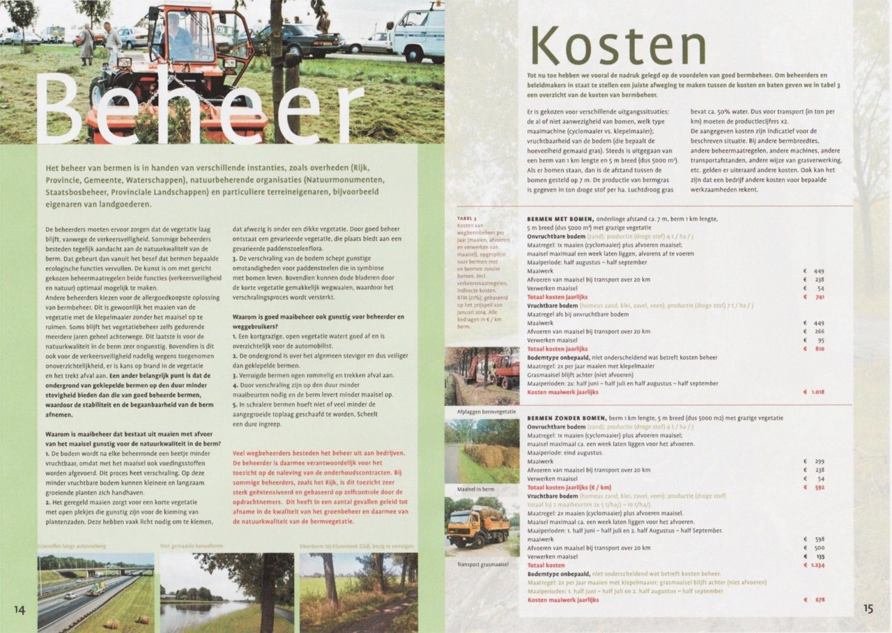 Pagina 14 en 15 van de Brochure Wegbermen (foto: Martijn Oud)